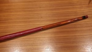 キューの革巻きに合わせたジョイントキャップ革巻き